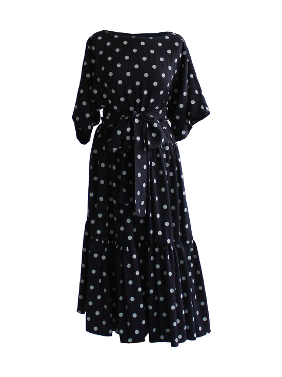 Lili Marleena - Polka dots long double ruffle -pitkä mekko - BLUE | Stockmann - photo 1