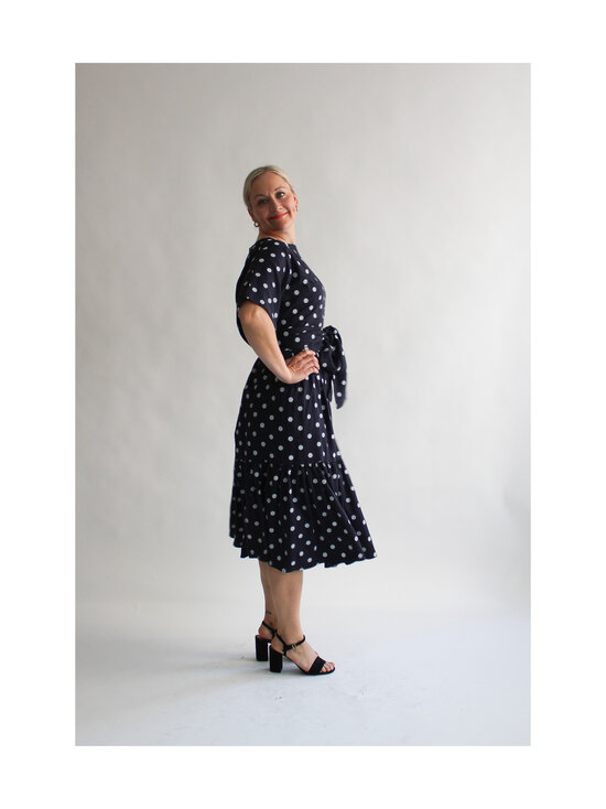 Lili Marleena - Polka dots long double ruffle -pitkä mekko - BLUE | Stockmann - photo 2