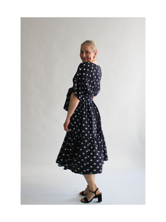 Lili Marleena - Polka dots long double ruffle -pitkä mekko - BLUE | Stockmann - photo 3