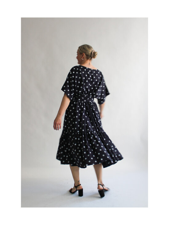 Lili Marleena - Polka dots long double ruffle -pitkä mekko - BLUE | Stockmann - photo 5