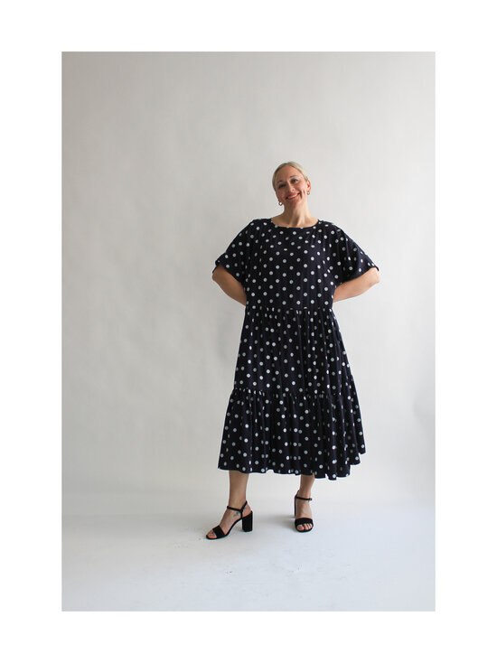 Lili Marleena - Polka dots long double ruffle -pitkä mekko - BLUE | Stockmann - photo 6