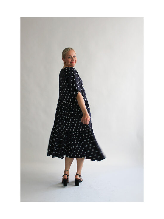 Lili Marleena - Polka dots long double ruffle -pitkä mekko - BLUE | Stockmann - photo 7