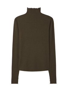 Filippa K - Rib Mock Neck -trikoopaita - 276 DARK KHAKI Filippa K - Rib Mock Neck -trikoopaita - 276 DARK KHAKI | Stockmann