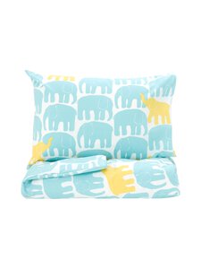 Finlayson - Elefantti Vapaa bērnu gultas veļas komplekts - LT. AQUA/YELLOW Finlayson - Elefantti Vapaa bērnu gultas veļas komplekts - LT. AQUA/YELLOW | Stockmann