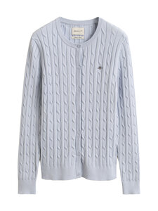GANT - Stretch Cotton -palmikkoneuletakki - 455 LIGHT BLUE | Stockmann