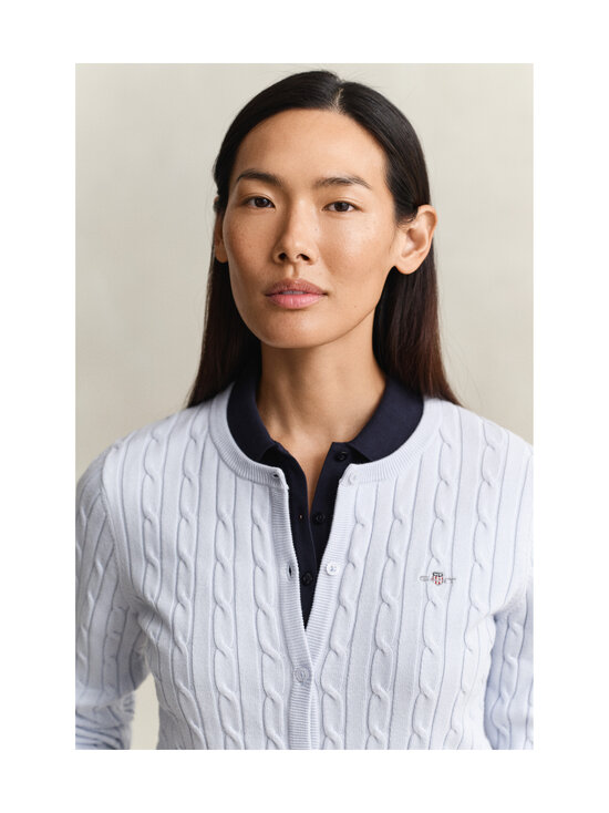 GANT - Stretch Cotton -palmikkoneuletakki - 455 LIGHT BLUE | Stockmann - photo 4