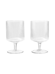 Ferm Living - Ripple-viinilasi, 2 kpl - CLEAR Ferm Living - Ripple-viinilasi, 2 kpl - CLEAR | Stockmann