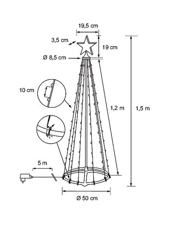 Airam - Visa Christmas Tree -joulupuuvalaisin LED-valoilla, 1.5 m - NO COL - photo 2 Airam - Visa Christmas Tree -joulupuuvalaisin LED-valoilla, 1.5 m - NO COL | Stockmann - photo 2