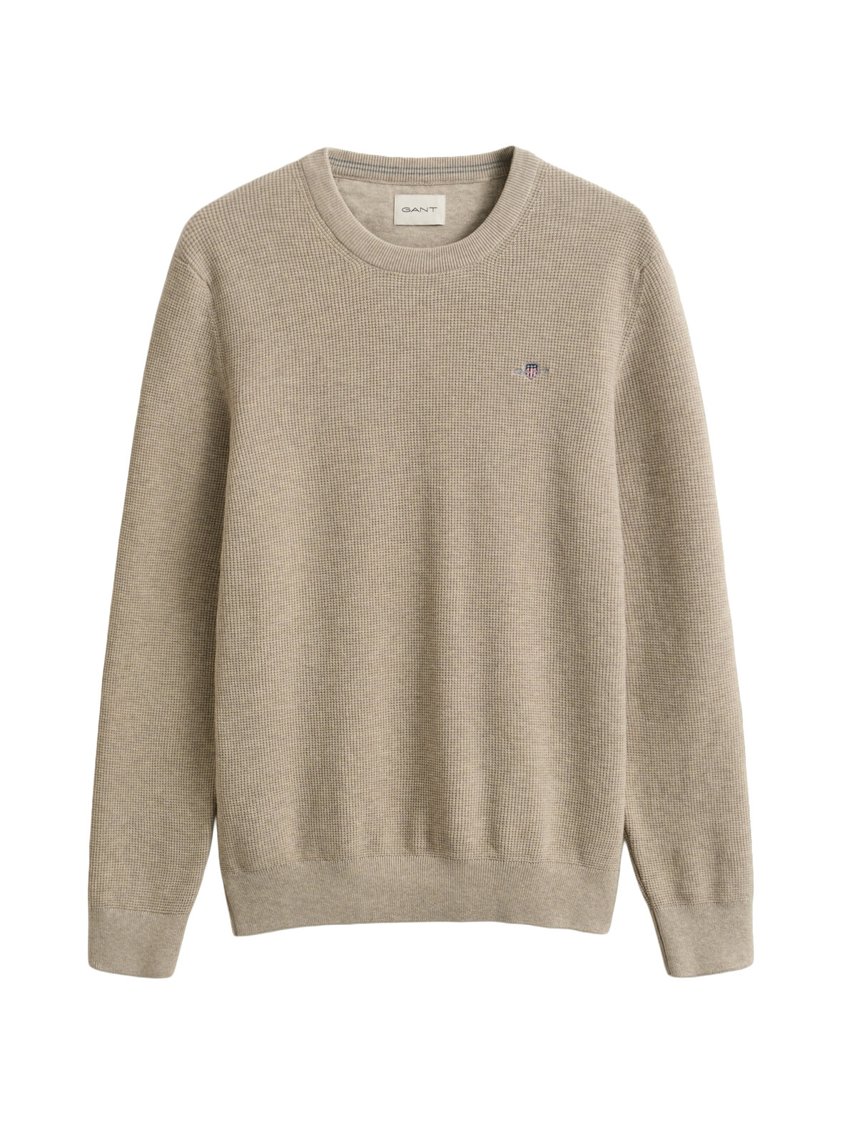 Micro textured c-neck -puuvillaneule