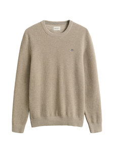 GANT - Puuvillane kudum Micro Textured C-Neck - 198 OAT MELANGE | Stockmann