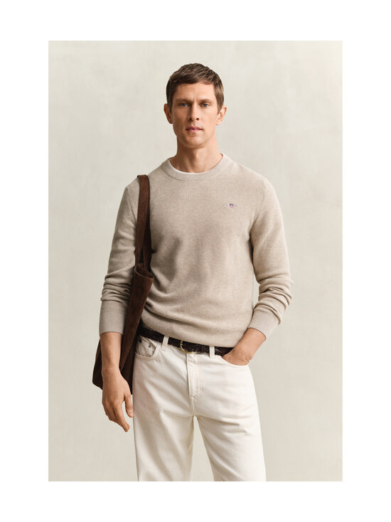 GANT - Puuvillane kudum Micro Textured C-Neck - 198 OAT MELANGE | Stockmann - photo 2