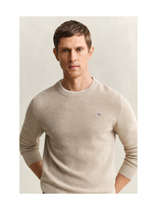 GANT - Puuvillane kudum Micro Textured C-Neck - 198 OAT MELANGE | Stockmann - photo 4