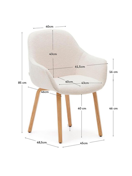 Kave Home - Aleli-tuoli valkoinen/saarni - WHITE | Stockmann - photo 3