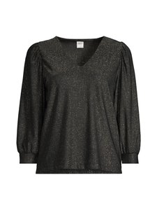 NOOM - Norma Lurex Jersey blūze - BLACK/SILVER | Stockmann