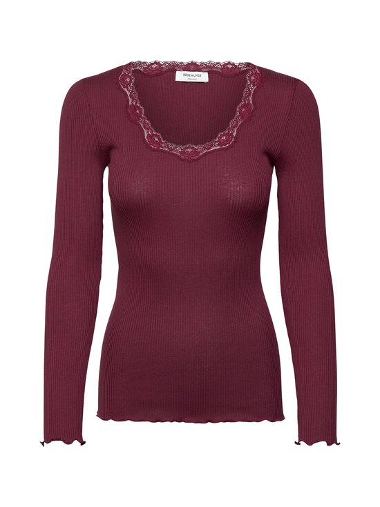 Rosemunde - RWBabette Silk LS U-neck Lace T-shirt Rosemunde - WINE | Stockmann - photo 1