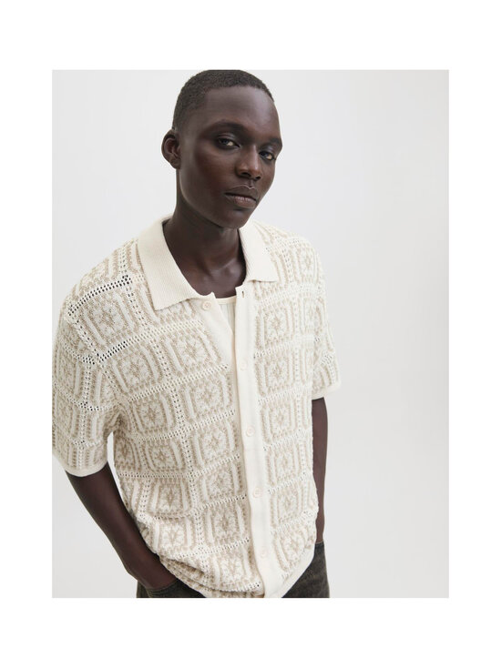 Jack & Jones - JorColin Crochet -neulottu pikeepaita - SEA SALT DETAIL:FEATHER GRAY | Stockmann - photo 7