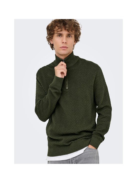 Only & Sons - OnsMace Herringbone -neulepaita - OLIVE NIGHT DETAIL:MELANGE - photo 2 Only & Sons - OnsMace Herringbone -neulepaita - OLIVE NIGHT DETAIL:MELANGE | Stockmann - photo 2