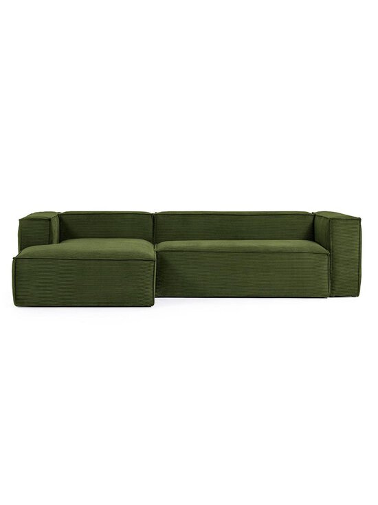 Kave Home - Blok-divaanisohva vihreä vakosametti L 300 cm/vasen - GREEN | Stockmann - photo 1