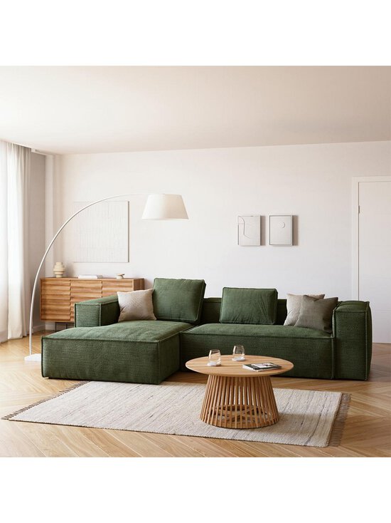 Kave Home - Blok-divaanisohva vihreä vakosametti L 300 cm/vasen - GREEN | Stockmann - photo 4
