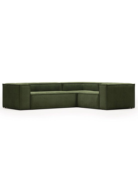 Kave Home - Blok-kulmasohva vihreä vakosametti 290 x 230 cm - GREEN | Stockmann - photo 1