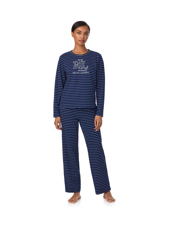 Lauren Ralph Lauren - Crew Neck Long Pant -pyjama - 414 NAVY STP | Stockmann - photo 1