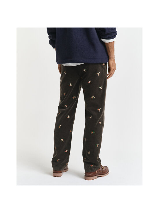 GANT - Straight Fit Embroidery velūra bikses - 368 DARK MOSS GREEN | Stockmann - photo 4