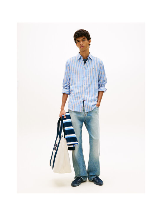 Tommy Jeans - Triiksärk Regular Linen Mix - C38 BLUE TWILIGHT STRIPES | Stockmann - photo 2