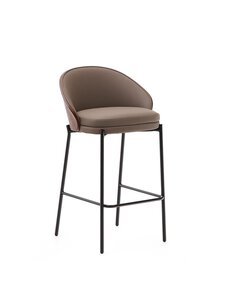 Kave Home - Eamy-baarituoli ruskea keinonahka / pähkinä K 65 cm - BROWN | Stockmann