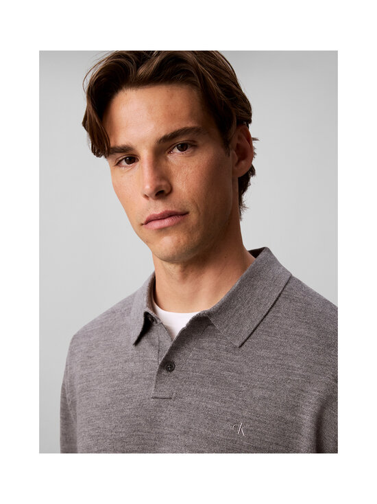 Calvin Klein Menswear - Merino Polo -pikeeneule - P7E MEDIUM GREY HTR | Stockmann - photo 6