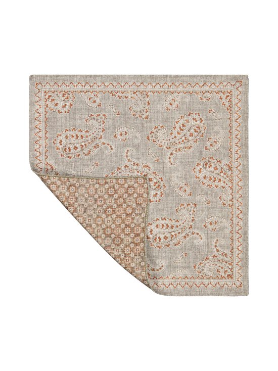 Stockholm Kravatt - Hankie Double Face Paisley Flower -silkkitaskuliina - 4 GREY | Stockmann - photo 2