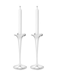 Georg Jensen - Bloom Large -kynttilänjalat 2 kpl - STEEL | Stockmann