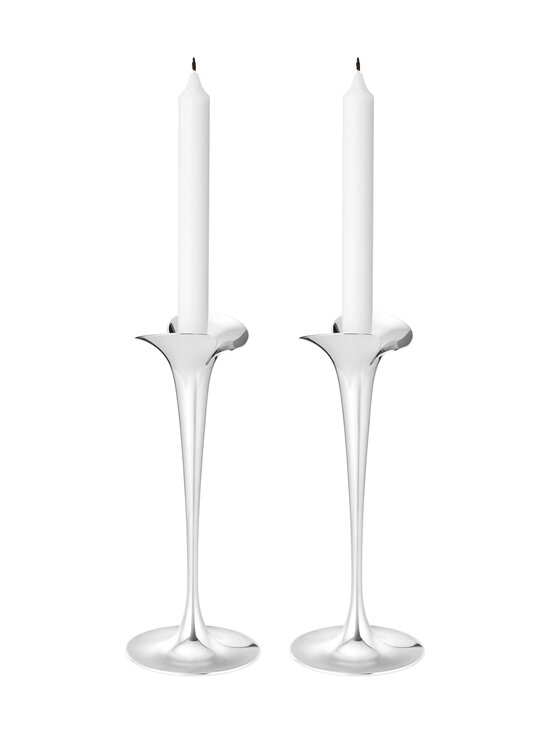 Georg Jensen - Bloom Large -kynttilänjalat 2 kpl - STEEL | Stockmann - photo 1