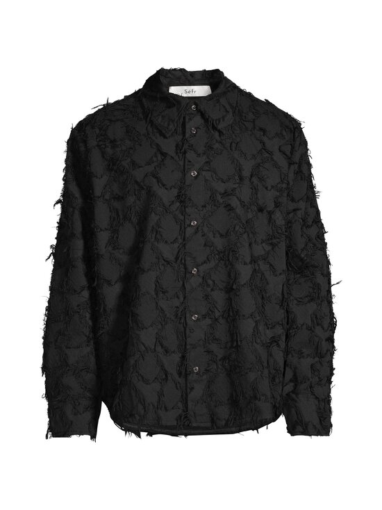Séfr - Wes-kauluspaita - FRINGED BLACK TWILL - photo 1 Séfr - Wes-kauluspaita - FRINGED BLACK TWILL | Stockmann - photo 1