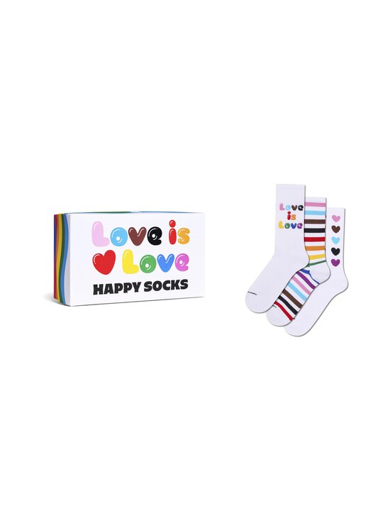 Happy Socks - Pride Sneaker Socks Gift Set -sukat 3-pack - 1000 WHITE | Stockmann - photo 1
