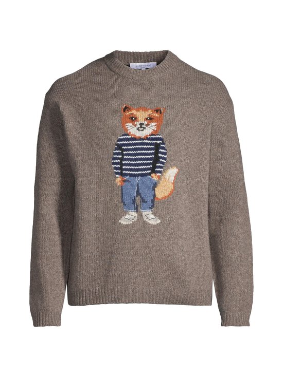 Maison Kitsuné - Dressed Fox Intarsia Wool -neule - H170 DARK GREY MELANGE | Stockmann - photo 1