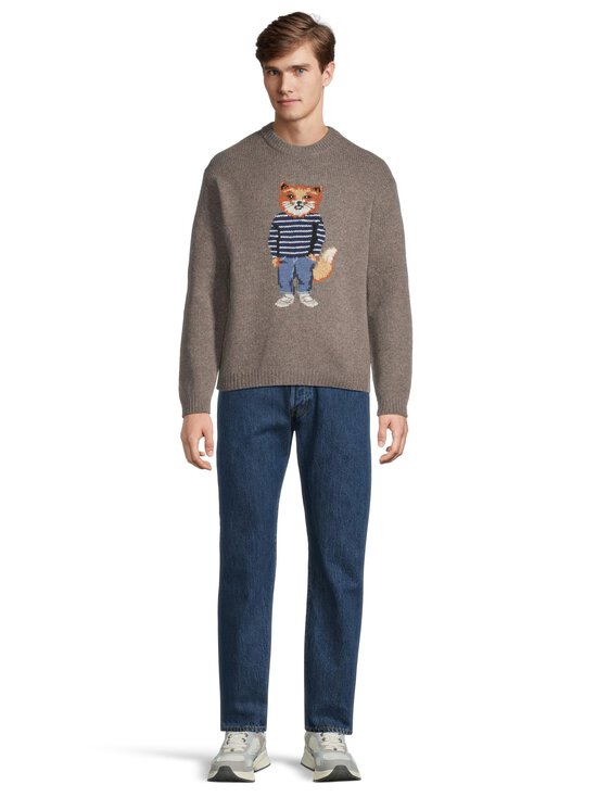 Maison Kitsuné - Dressed Fox Intarsia Wool -neule - H170 DARK GREY MELANGE | Stockmann - photo 2