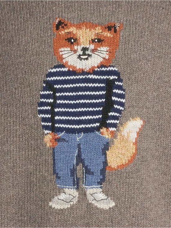 Maison Kitsuné - Dressed Fox Intarsia Wool -neule - H170 DARK GREY MELANGE | Stockmann - photo 4