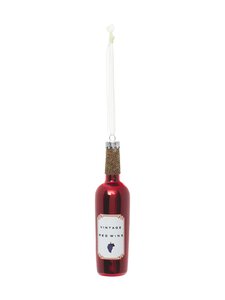 Villa Stockmann - Glass Wine Bottle Ziemassvētku rotājums - RED | Stockmann