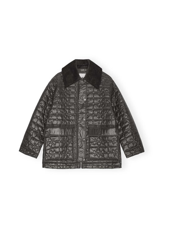 Ganni - Shiny Midi -tikkitakki - 252 PHANTOM | Stockmann - photo 1