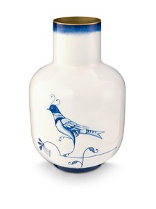 Pip Home - Pip & The Blue Bird metāla vāze 30 cm - BLUE / WHITE | Stockmann