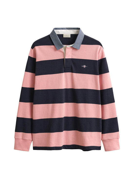 GANT - Regular Chambray Stripe Heavy Rugger polo džemperis - 671 BUBBELGUM PINK | Stockmann - photo 1