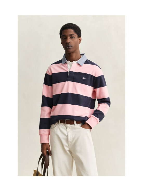GANT - Regular Chambray Stripe Heavy Rugger polo džemperis - 671 BUBBELGUM PINK | Stockmann - photo 2