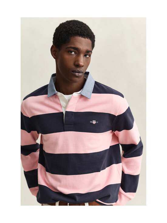GANT - Regular Chambray Stripe Heavy Rugger polo džemperis - 671 BUBBELGUM PINK | Stockmann - photo 4