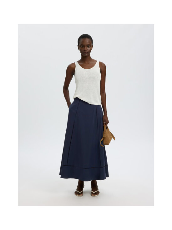 Selected - SlfDelia Ladder Stitch -nilkkapituinen hame - DARK SAPPHIRE | Stockmann - photo 5