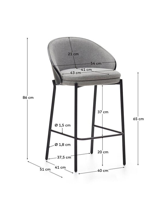 Kave Home - Eamy-baarituoli - MUSTA | Stockmann - photo 5
