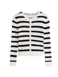 Tommy Hilfiger - Pīnīšu adījuma jaka - 0FG IVORY SILK/DARK NIGHT NAVY STP Tommy Hilfiger - Pīnīšu adījuma jaka - 0FG IVORY SILK/DARK NIGHT NAVY STP | Stockmann