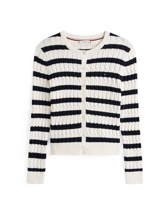 Tommy Hilfiger - Palmikkoneuletakki - 0FG IVORY SILK/DARK NIGHT NAVY STP - photo 1 Tommy Hilfiger - Palmikkoneuletakki - 0FG IVORY SILK/DARK NIGHT NAVY STP | Stockmann - photo 1