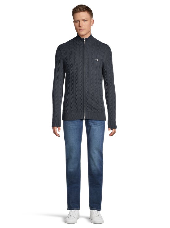 GANT - Palmikkoes kardigan Cotton Zipped - 433 EVENING BLUE - photo 2 GANT - Palmikkoes kardigan Cotton Zipped - 433 EVENING BLUE | Stockmann - photo 2
