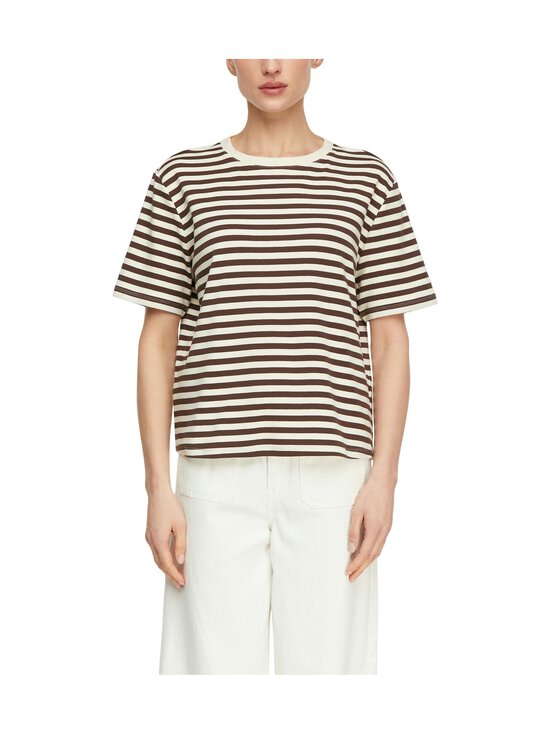 Comma - Striped t-paita - 89G0 BROWN STRIBE | Stockmann - photo 3