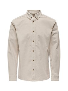Only & Sons - Särk OnsMichael Regular Cord Stretch - SILVER LINING | Stockmann
